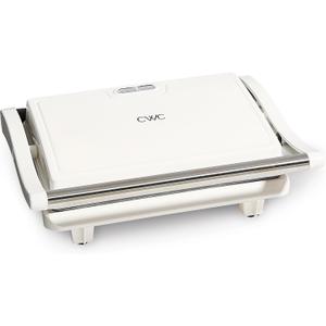 COOK WITH COLOR Panini Maker: 2-Slice Press Grill, 760W Power, Non-Stick Plates, Cool Touch Handle, Compact Design, Fast Cooking - Ideal for Delicious Paninis, Cream