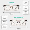 Stoggles Rectangle Z87.1 Certified Safety Glasses, Blue-Light, UV Blocking Lens, Top & Side Shield, Anti-Fog, Stylish Eyewear, Medium Standard Fit