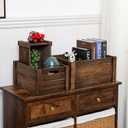 Large Vintage Brown Wooden Crates For Storage,Nesting Handmade Solid Wood Vintage Black Wood Storage Boxes.Storage Crates For Organizing.