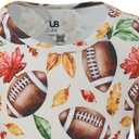 Girls Long Sleeve Ruffled Dresses for Toddlers and Kids (12 Months, Fall Football)