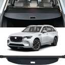 Cargo Cover Compatible with Mazda CX-90 2024 2025 SUV Accessories Retractable Rear Trunk Cover Trunk Security Privacy Screen Cover Mazda CX90 Cargo Cover 2024 (Black/Carbon Fiber Texture)