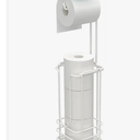 zccz - Toilet Paper Holder Stand - Tissue Holder for Bathroom with Shelf (White)