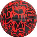 AND1 Fantom Graffiti Rubber Basketball - Streetball for Indoor and Outdoor Use, Deep Channel Construction and Durability (29.5 No Pump, Red)