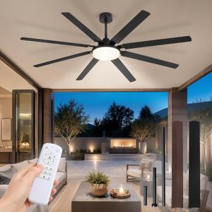 Fanbulous 72 inch Large Ceiling Fans with Lights and Remote, 27 W LED light