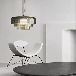 Mid-Century Modern Pendant Light: Hanging Lamp for Kitchen Island - Chandeliers for Dining Room (Grey)