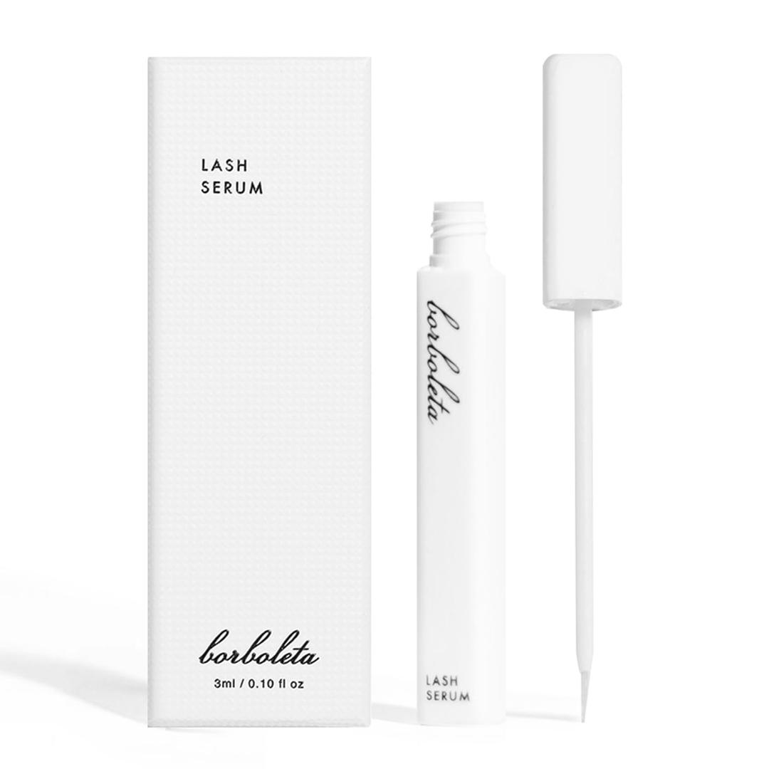 Borboleta Lash Serum, Eyelash Serum for Longer, Thicker, and Fuller Looking Natural Eyelashes, (Full Size, 3 Month Supply) (0.1 Fl Oz (Pack of 1))