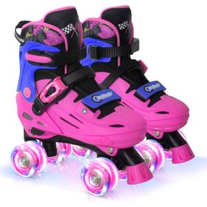Nattork Adjustable Roller Skates for Kids Boys Girls- Teen Youth Age 4-16 - Cool Racing Car Indoor Outdoor Gift Idea for Birthdays Christmas, Size M