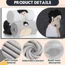 SmoothNovelty 3 Pcs Hand Towels for Bathroom Warm Family Embroidered Decorative Towel 100% Cotton Soft Absorbent Preppy Bathroom Kitchen Decor Bridal Shower Wedding Gift, 13.4 x 29.5 Inch