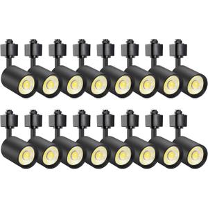 VANoopee 16-Pack 10W Dimmable LED Track Lighting Heads H Type Track Light Replacement Fixtures Bright 3000K Warm White Ceiling Spotlight for Accent Task Art, Flicker Free CRI90+ 24 800lm Black