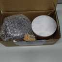 Salt Cellar Box with Lid & Spoon, Modern White Stone Salt or Pepper Sugar Spice Seasoning Bowl Container Jar Holder Well Keeper Dish Pig Crock for Kitchen (Marble Lid Set)