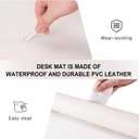 Leather Desk Pad Protector,Non-Slip Desk Pad(WatercolorBlue, 35.4" x 17")