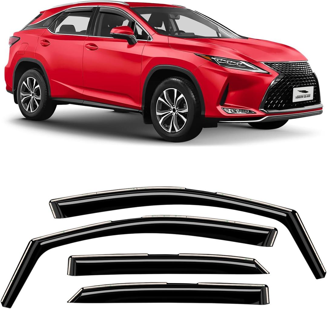 Voron Glass in-Channel Extra Durable Rain Guards for Lexus RX 350, RX 450H 2016-2022, Window Deflectors, Vent Window Visors, 4 Pieces - 200917