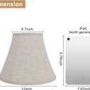 Octagonal Lampshade Set, 2-Piece, Oat-Colored Linen with Bamboo Joints, 6.7x13x10 Inches, E14/E26 Base Compatible (Oatmeal)