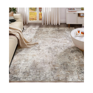 9x12 Area Rug Living Room Rugs - Washable Neutral Modern Abstract Soft Thin Large Rug Indoor Floor No Slip Rug Carpet for Bedroom Under Dining Table Home Office Decor - Brown Grey