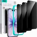 ESR 3 Pack for iPhone 16 Pro Privacy Screen Protector, Anti-spy Tempered-Glass Privacy Screen Protector with Easy Installation Tool, Micro-Curved Edges, Case Friendly