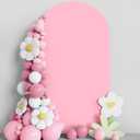 Asee'm 7.2FT Wedding Arch Pink Fitted Spandex Cover 2-Sided Round Top Chiara Backdrop Stand for Party Ceremony Birthday Banquet Decoration