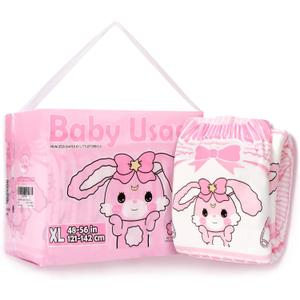 Littleforbig Adult Printed Diaper 10 Pieces - Baby Usagi (X-Large 48"-56")