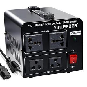 Yinleader 110V to 220V Voltage Converter Transformer 2000W Step Up/Down 110/120 Volt - 220/240 Volt Converter