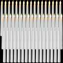 Baquler 50 Pcs 9.7 Inch LED Flameless Taper Candles Bulk Battery Operated Taper Candles Flickering Candlesticks for Wedding Church Holiday Table Decoration