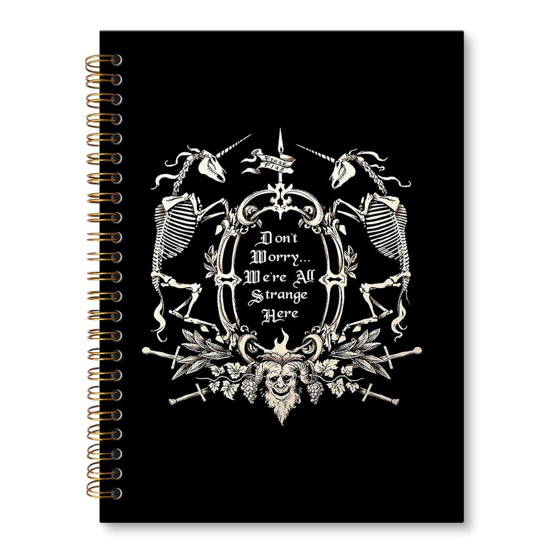JRTW Gothic Notebook Journal, Gothic Skeleton Witchy Journal for Women, Dark Macabre Goth Aesthetic Notebooks for Note Taking, Goth Office Supplies, Spiral Notebook 5.5x8.3 Inch