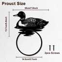 MAYJOYDIY Loon Metal Towel Ring Duck Wall Mounted Towel Rack Wall Decor | 5.47.9Inch Size, Iron Material, 2 Mounting Screws, Organize Bathroom Kitchen Textiles, Decorate Indoor Rustic Wall Space