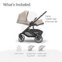 UPPAbaby Cruz V3 Stroller - from Birth + Car Seat Compatible - Full-Size, Reversible Seat - Infant Insert, Bug and Rain Shields Included - Ada - (Sandstone Mlange/Carbon Frame/Chestnut Leather) Manufacture date: 01/2026