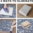 KILOCOCO Hallway Runner 2.6x8 Rug Runner Printed Vintage Floral Washable Kitchen Runners Non-Slip Rubber Backed Runners for Hallways Laundry Room Distressed Boho Rugs for Entryway Bedroom, Blue