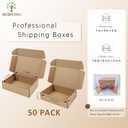 BIOBROWN 7x5x2" Small Shipping Boxes 50 Pack, Corrugated Cardboard Mailer Boxes Bulk for Packaging Small Business Mailing Gift, Kraft Brown