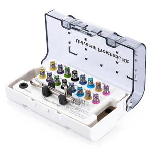 4E 4E'S USA Dental Implant Torque Wrench Set: Universal Prosthetic Kit with Torque Adjustable Ratchet & Screwdrivers 16pcs, 10-70Ncm, Fully Autoclavable