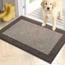 PURRUGS Dirt Trapper Door Mat 20" x 32", Non-Slip/Skid Machine Washable Entryway Rug, Shoes Scraper, Throw Rug, Super Absorbent Area Rug for Muddy Wet Shoes and Paws, Beige & Grayish Brown