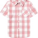 SANGTREE Boys and Mens Plaid Shirts Short Sleeve Flannel Shirt Casual Summer Button Down Shirts, 2-3 y