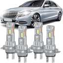 Lights Bulbs For Mercedes-Benz C250 2010-2018 C300 2008-2019 C350 2006-2016 | 20000LM 800% Brightness High Low Beam Light Bulbs, 6000K White, Plug and Play, Pack of 4