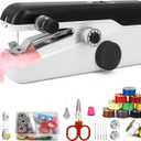 Handheld Sewing Machine, Mini Portable Sewing Machine for Beginners, Electric Fast Stitching, DIY Fabric Clothes Repair Kit, Home Travel Mending Machine with Accessories (Black)