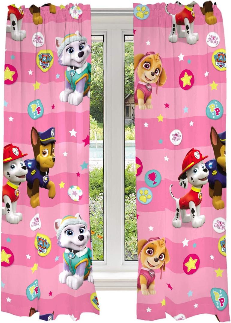 Franco Kids Room Window Curtains Drapes Set, 82 in x 63 in, Paw Patrol Girls