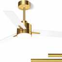 42'' Ceiling Fan with Lights and Remote, Low Profile Modern Ceiling Fan Gold, 6 Speed, Reversible, 3000k-6000k LED, Quiet DC Motor for Indoor Outdoor Bedroom Living Room