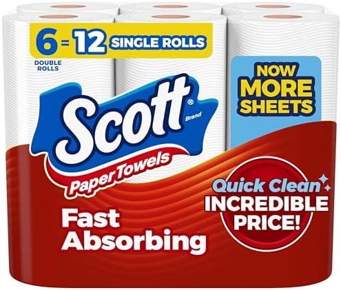 Set of 4(Scott 2 Pack Paper Towels And 2 Pack Toilet Paper)