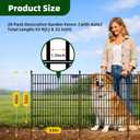 20 Panels No Dig Garden Fence with Gate, 32 in(H) X53 ft(L) Metal Fence Panels, Thickened Rustproof Garden Fencing, Animal Barrier for Dogs