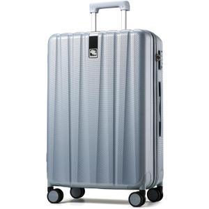 Hanke 29 Inch Luggage Suitcases With Spinner Wheels Lightweight PC hardside Rolling Suitcase With Travel Lock, Checked-Large 29-Inch(Gray)