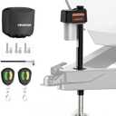 Upgraded 7500LBS Electric Trailer Jack, w/Remote Controls, RV Power A-Frame Tongue Jack with Built-in Spirit Level for Travel Trailer, 10.24"-33.46" IP65 Waterproof, 12V DC Wiring, 5.9 Inch Foot Pad