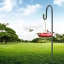 Shepherds Hooks for Outdoor94 Inch Diameter Outdoor Bird Feeder Pole with 5 Pronger Base, Adjustable Heavy Duty Garden Hanging Holder for Bird Feeders Lanterns Planting Hanger Weddings Decor Black