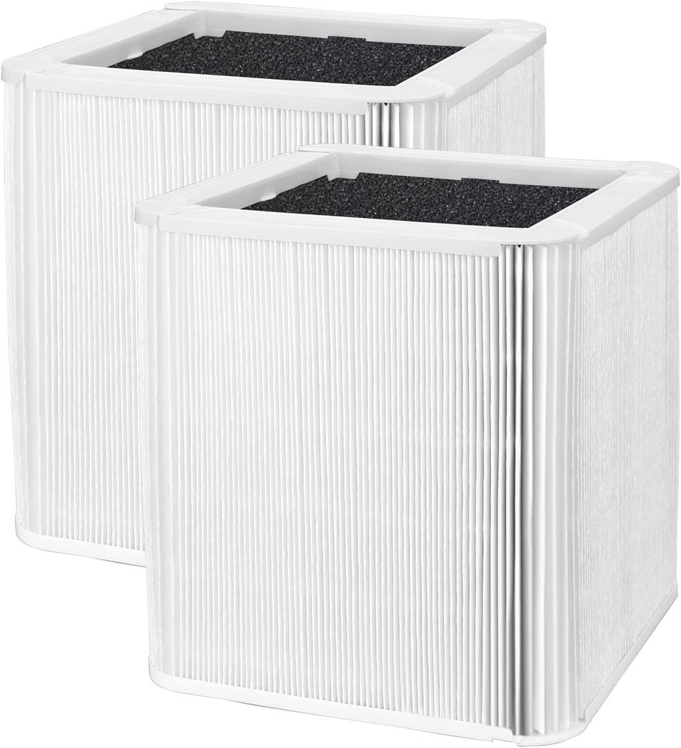 211+ Replacement Filter Compatible with Blueair Blue Pure 211+, Foldable Particle Activated Carbon Filter, 2 Pack 211+ Filter