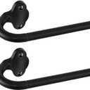 TVWOO 2 Pack Wrap Around Curtain Rods, 28 to 48 Inch, 5/8 Inch Adjustable Blackout Curtain Rod Set, Room Darkening Window Rod, Metal Thicken Hidden Curved Drapery Rod, Matte Black