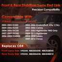 K90344, K90345 4Pcs Front & Rear Sway Bar Stabilizer End Links Suspension Kit, Compatible With 2001-2016 Toyota Highlander Avalon Camry Solara Venza, ES300 ES330 RX330 RX350 RX400H