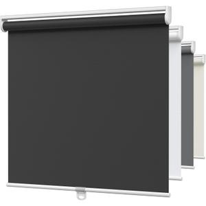 Blackout Cordless Roller Shades, Room Darkening Free-Stop Roll Up Blinds for Windows, Pull Down Blocking Blind for Home and Office, Easy to Install, 51" W X 72" H, Black