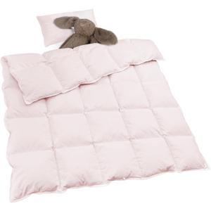 zzlamb Toddler Comforter Baby Down Blanket, Lightweight & Breathable Small Crib Quilt All Season Duvet Insert, Soft Noiseless Shell Down Proof Machine Washable, Cherry Pink 45x60in