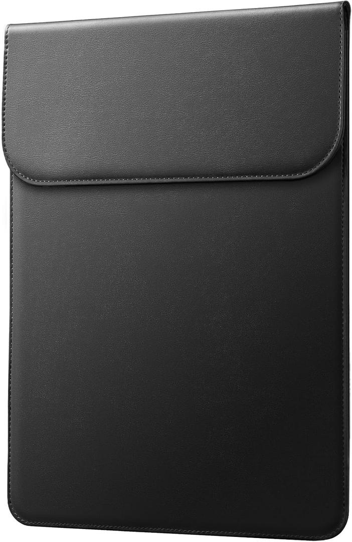 JETech Slim Laptop Sleeve for MacBook Neo (A18 Pro), MacBook Pro 14-Inch(M1-M5, 2020-2026), PU Leather Case with Magnetic Closure (Black)