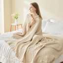 EMME Muslin Cotton Blanket King Size Adults Bed Layering Beige 108" x 90"