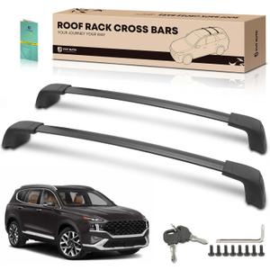 YHTAUTO Car Roof Rack Cross Bar Compatible with Hyundai Santa Fe Accessories 2019-2023 w/Flush Rails, 165 Lbs Aluminum Alloy Cargo Bars for Rooftop Tent Kayak Bike Luggage Snowboard Ski Board Canoe