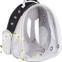 Front Expandable Large Cat Backpack Carrier, Fit up to 20 lbs, Space Capsule Bubble Window Pet Carrier Backpack for Large Fat Cat and Small Puppy (Gen 1 - Clear Bubble, Black)