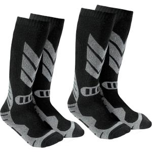 Warm Kids Ski Socks - 2 Pairs Merino Wool Skiing Socks, Winter Warm Snowboard Thermal Socks For Boys Girls Toddlers (3-5T, Black)